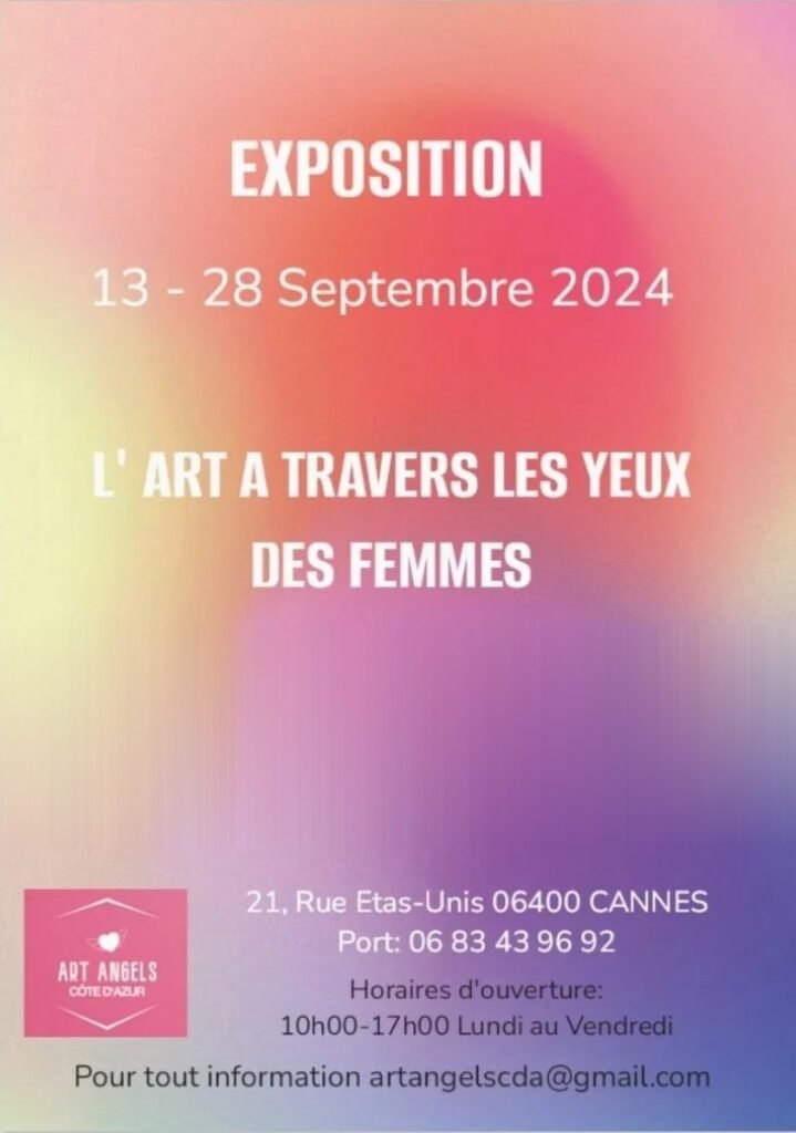 Flyer L’Art à travers les yeux des femmes, Cannes 2024 – Art Angels Côte d’Azur